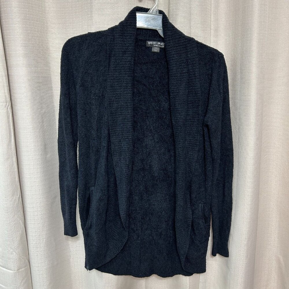 Barefoot Dreams CozyChic Lite Circle Cardigan Women's Size XS / S Black Pockets